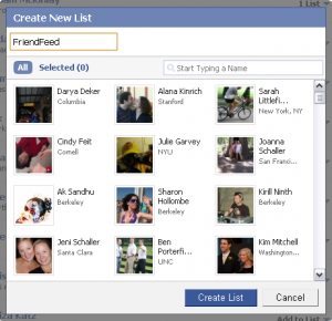 Facebook: Name your List