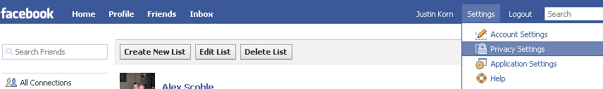 Faceboook: Privacy Settings